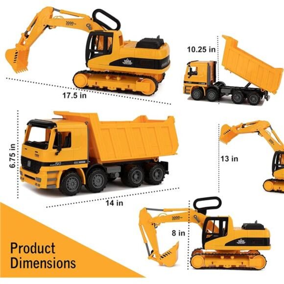 Toy To Enjoy Excavator & Dump Truck Toy for Kids (Set of 2) - Picture 4 of 7